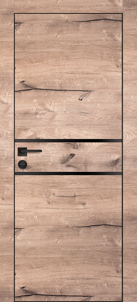 Фото Межкомнатная дверь PX-18 черная кромка с 4-х ст. Дуб пацифик